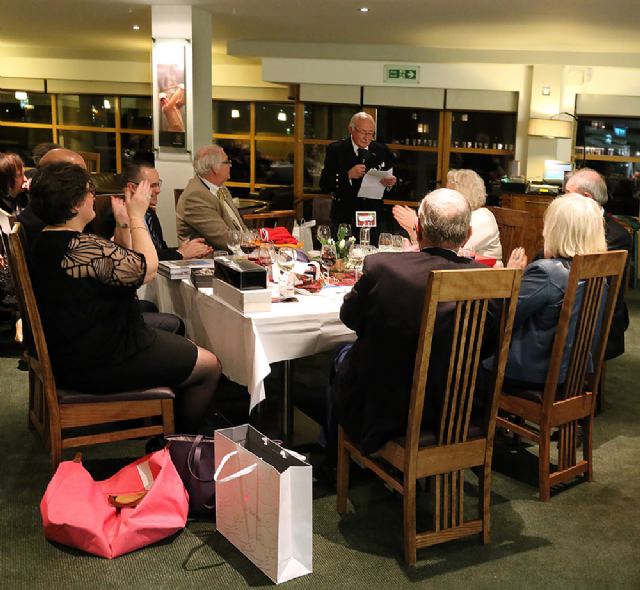 John Matthews, Chair of St Andrews Loches Alliance, giving a speech at the dinner John Matthews, Chair of St Andrews Loches Alliance, giving a speech at the dinner