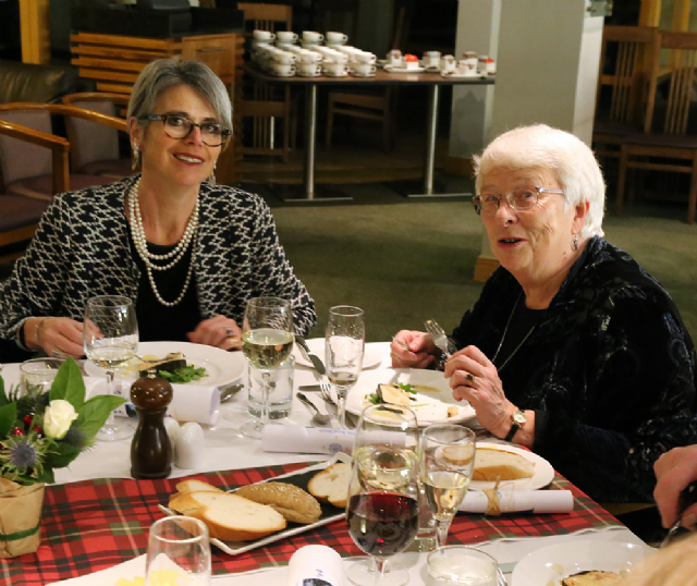 Catherine Prot and Wendy Quinault at the celebratory dinner in the Links Clubhouse Catherine Prot and Wendy Quinault at the celebratory dinner in the Links Clubhouse