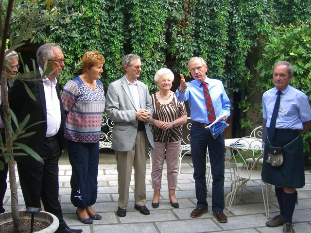 Austin Dunn and Alan Constable (in kilt) with members of Loches Rotary Club